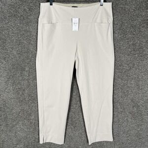 J Jill Wearever Pants Womens XL White Moonbeam Pull On Ankle Twill Stretch